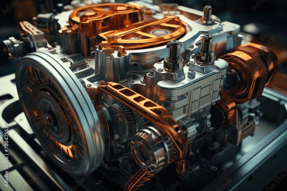 Poster inside of an engine. generative ai.