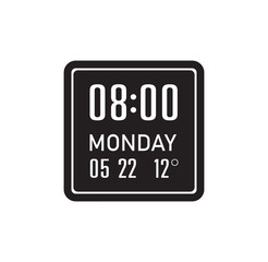 digital clock on white background	
