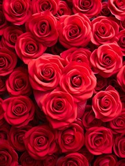 Vertical top view red and pink rose love and wedding decoration Valentines day background