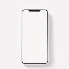 Smartphone-Modell mit leerem weißen Bildschirm, detailliertes Mobiltelefon-Modell, weißes Modell-Smartphone-Vorderansicht, Modell-3D-Mobiltelefon, ui, ux – Lagervektor