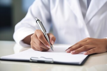  Close-Up of a Psychologist's Hands Carefully Documenting Patient Information