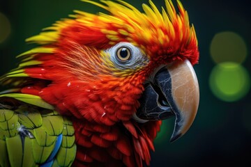 Colorful Snapshot of a Parrot Displaying Its Vibrant Feathers and Playful Nature