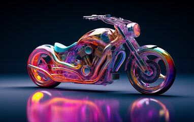 Motorcycle, rainbow shades, very beautiful.