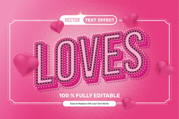 Valentines Day Pink Love Text Effect