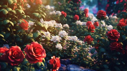 roses in the garden Created with generative Ai 
