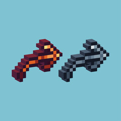 Fototapeta premium Isometric Pixel art 3d of right arrow icon for items asset.right arrow icon on pixelated style.8bits perfect for game asset or design asset element for your game design asset.