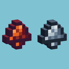 Pixel art sets of bell icon with variation color item asset. bell icon on pixelated style. 8bits perfect for game asset or design asset element for your game design asset