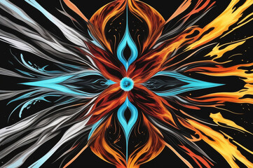 Harmony Abstract A Fusion of Elements Through Modern Vector Artistry