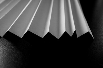 Abstract paper art sculpture in black and white