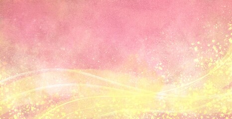 桜色とゴールドの和風背景, 新春コンセプトの和紙風イラストレーション