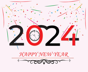 hayyp new year 2024 decorative design for new year 2024 celebration 