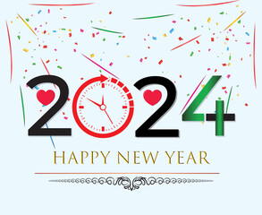 hayyp new year 2024 decorative design for new year 2024 celebration 