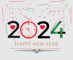 hayyp new year 2024 decorative design for new year 2024 celebration 