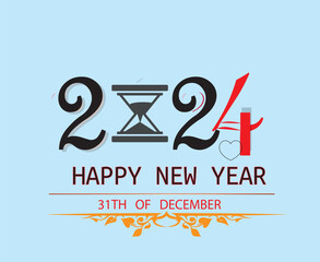 hayyp new year 2024 decorative design for new year 2024 celebration 