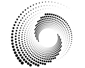 Abstract Spiral dotted background with black colour. vector illustration