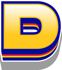 Yellow Light Layered Alphabet Letter D