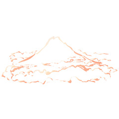 墨絵風の山のイラスト素材　ベクター