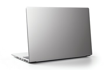 a silver laptop with a black border