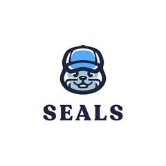 seals mascot logo design vector