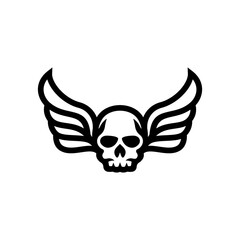 skull wings mascot logo design vector