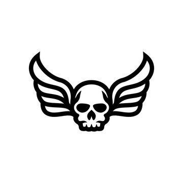 skull wings mascot logo design vector