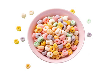 Crunch Cereal for Breakfast Isolated on transparent background