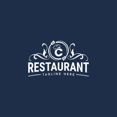 Luxury restaurant logo Letter C