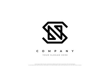 Simple Letter SN or NS Logo Design