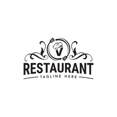 Luxury restaurant logo Letter V