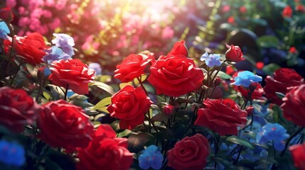 roses in the garden Created with generative Ai	
