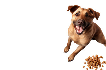 Dog with Dogfood isolated on transparent background
