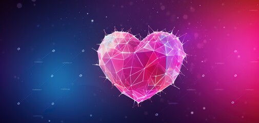 Polygonal love valentine heart