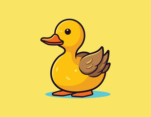 golden duck vector on a isolated background , cartoon design