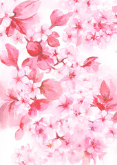水彩タッチの桜