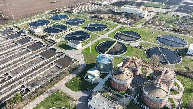 Cleaning construction for a sewage treatment. Wastewater treatment plant.