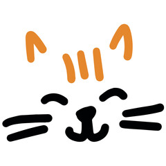 Vector of simple cute cat face illustration
