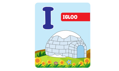 Alphabet cards for kids. Educational preschool learning ABC card with animal and letter cartoon vector illustration set. Flashcards with cute characters and english words placed in alphabetical order.