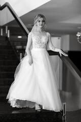 meeting of the bride and groom in the hotel lobby