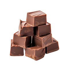 Stack of chocolate pieces isolated on transparent background Remove png, Clipping Path, pen tool