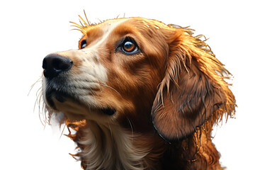 Soggy Dog Character isolated on transparent background - obrazy, fototapety, plakaty