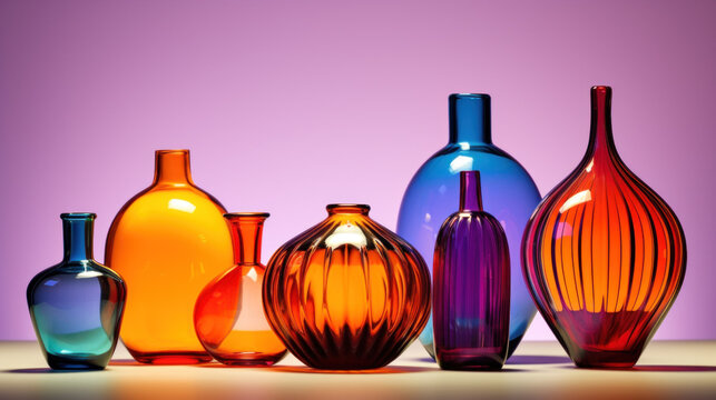 Vibrant Colored Glass Vases Collection