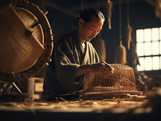 Japanese people  make asian Traditional craft creativity and handmade concept