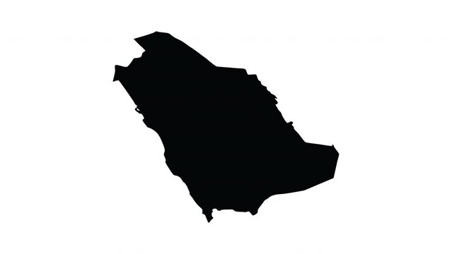 Animation forms a map icon for the country of Saudi Arabia