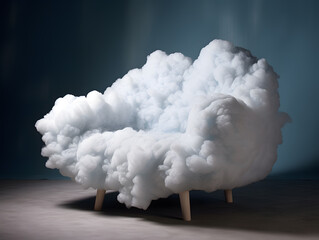 Clouds in the sky as a concept of chair, fashion White fluffy cloud chair design
