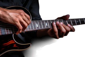  Hands on Guitar String isolated on transparent background