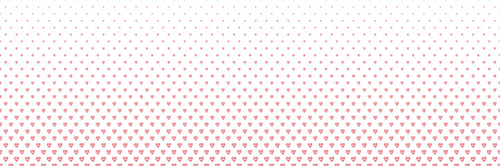 Blended  doodle red heart line on white for pattern and background, Valentine's background, halftone effect.