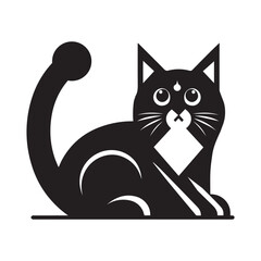 black cat silhouette vector for easily used for T-shirt design, cat silhouette, black cat, black cat silhouette.