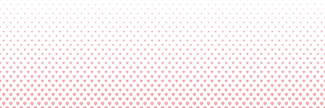 Blended  doodle red heart line on white for pattern and background, Valentine's background, halftone effect.