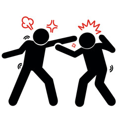 Two people fighting vector illustration