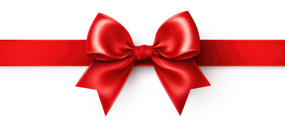 Red Bow And Ribbon Isolated On White background